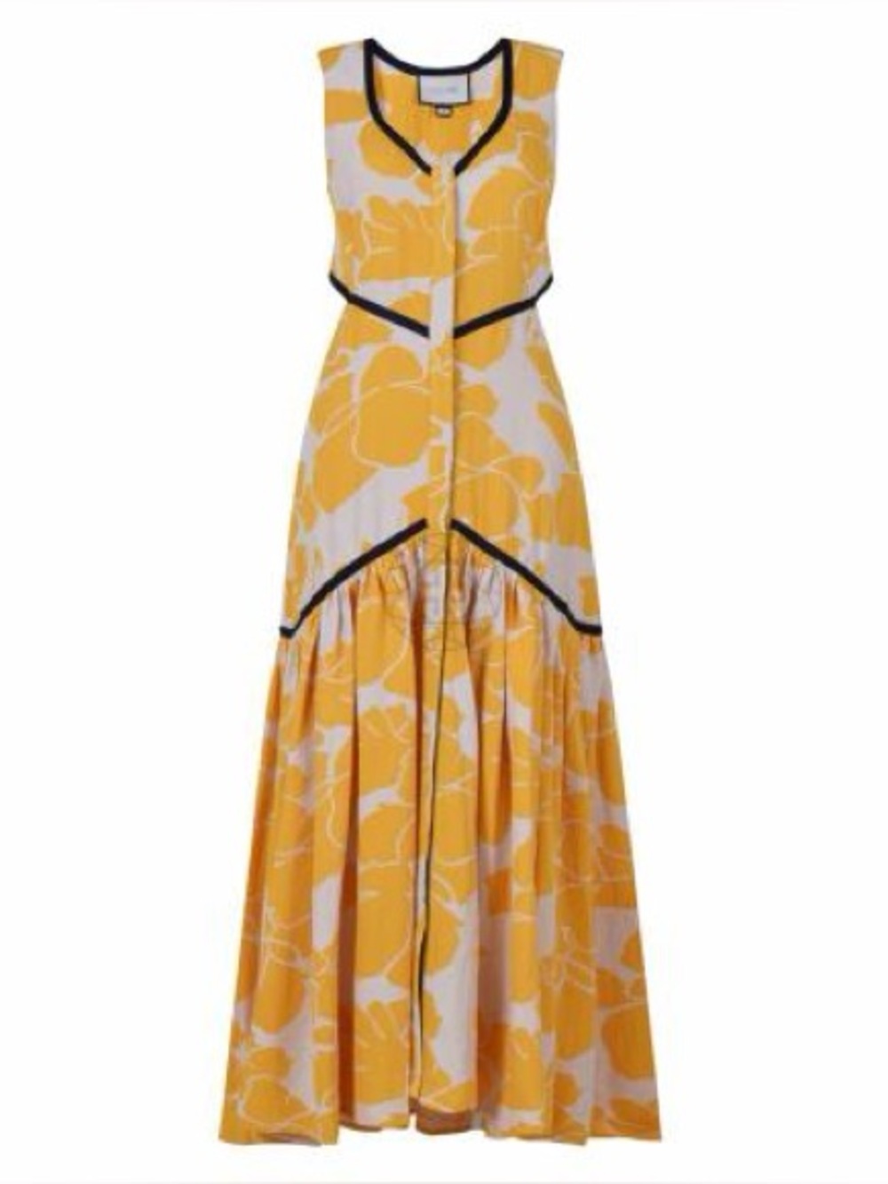 Alexis Yellow and Black Floral Maxi Dress - Picture 2 of 9